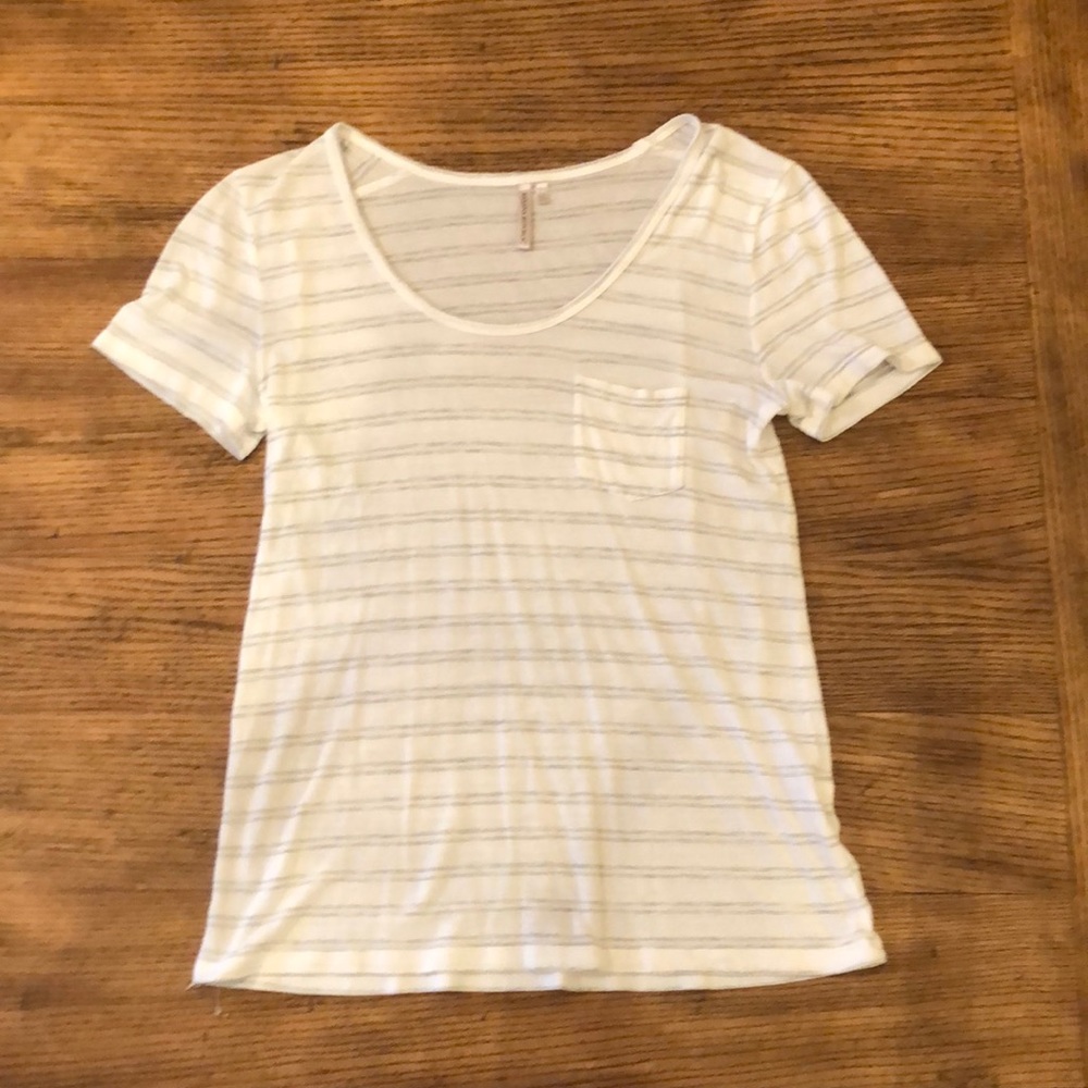 White striped t-shirt from Banana Republic